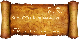 Korsós Konstantina névjegykártya